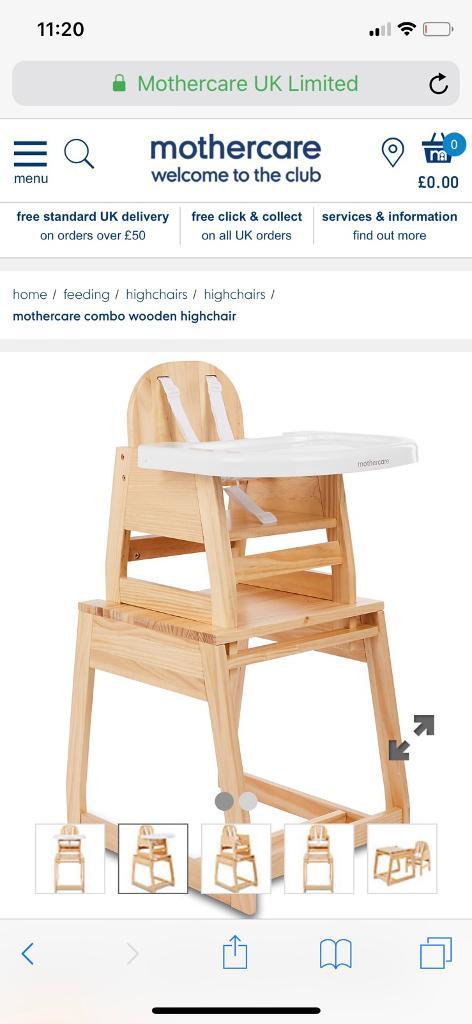mothercare wooden high chair